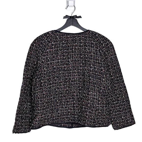 Talbots Black Tweed Blazer Wool Blend Blazer 12 - Picture 2 of 5